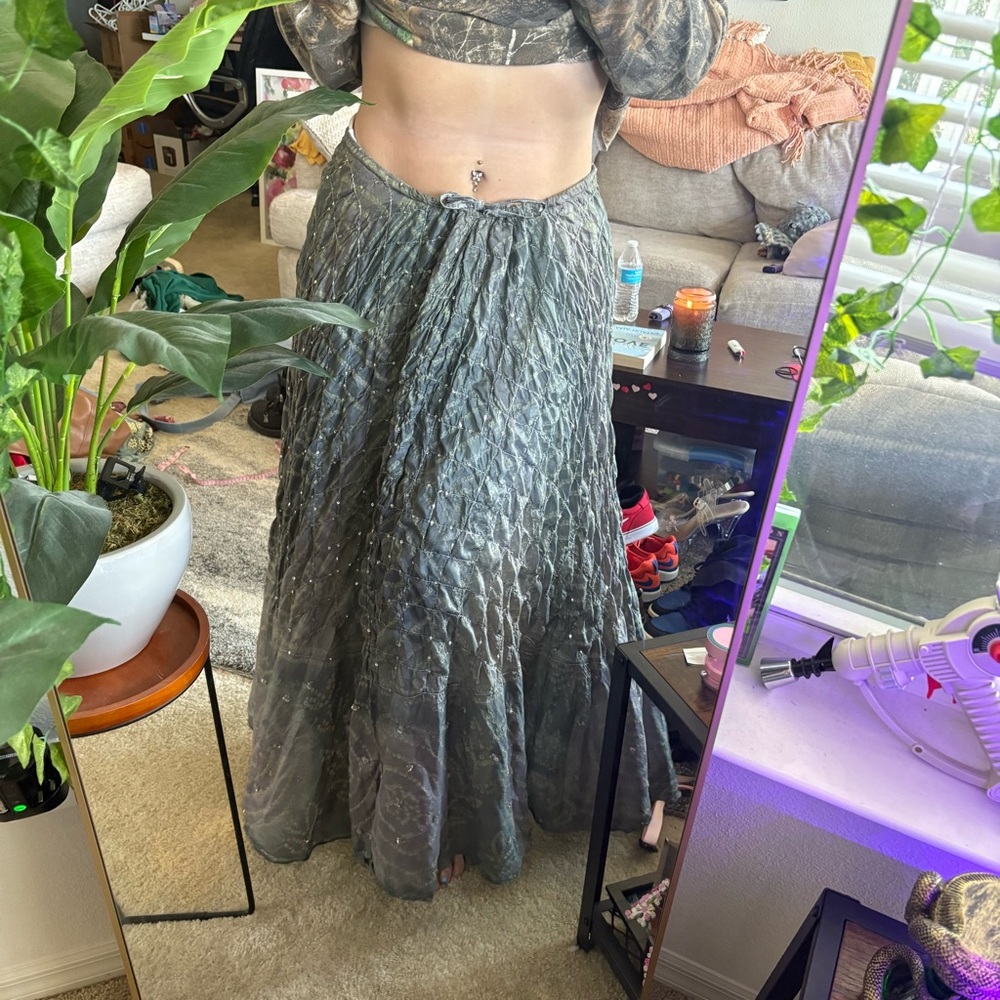 Vintage Jaipur Saree Kendra 100% Silk Sequin Skirt